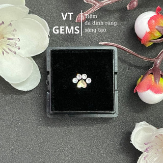Đá Đính Răng Hình Chân Gấu Cute( Tặng kèm keo bút gắn đá)