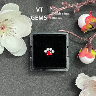 Đá Đính Răng Hình Chân Gấu Cute( Tặng kèm keo bút gắn đá)