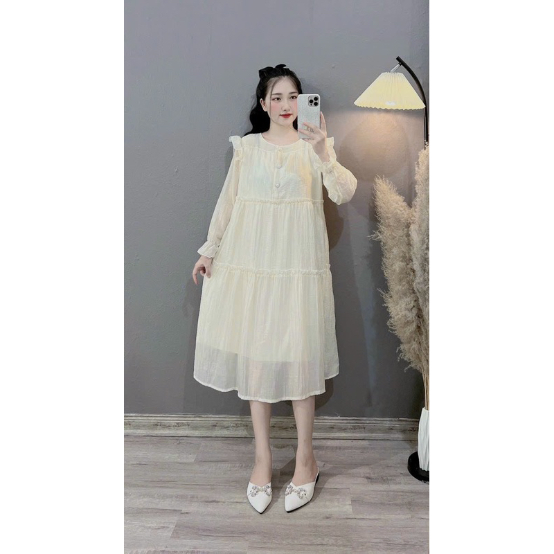 Đầm bầu dài tay  - ht434