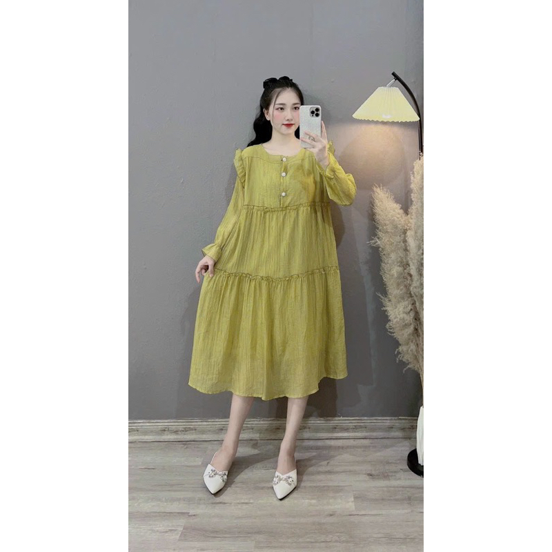 Đầm bầu dài tay  - ht434