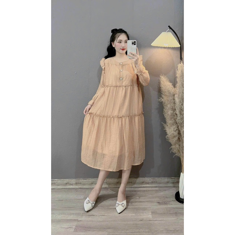Đầm bầu dài tay  - ht434
