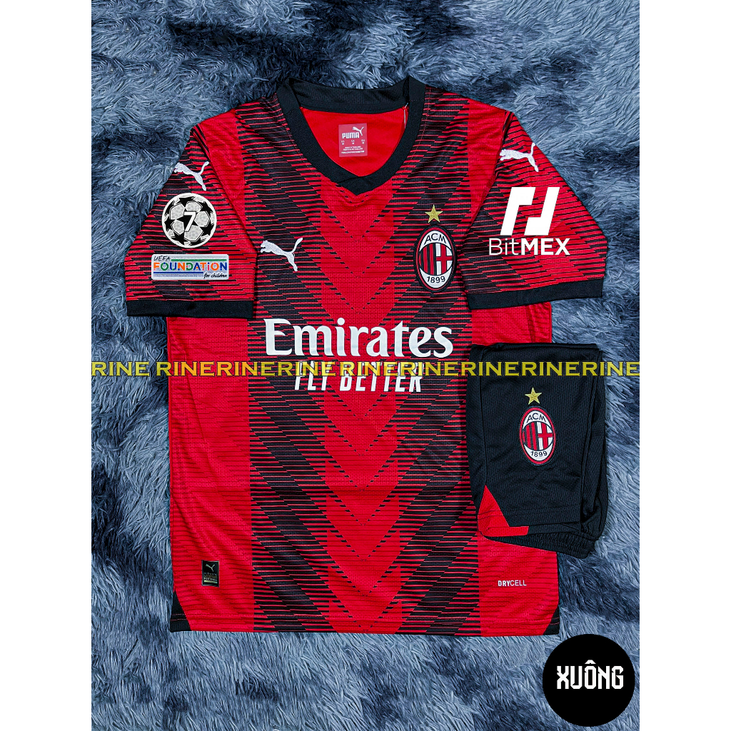 Bộ Áo bóng đá AC Milan mùa mới 2023 - 2024 hàng Thailand chuẩn thi đấu 100%. Cam kết Y Hình