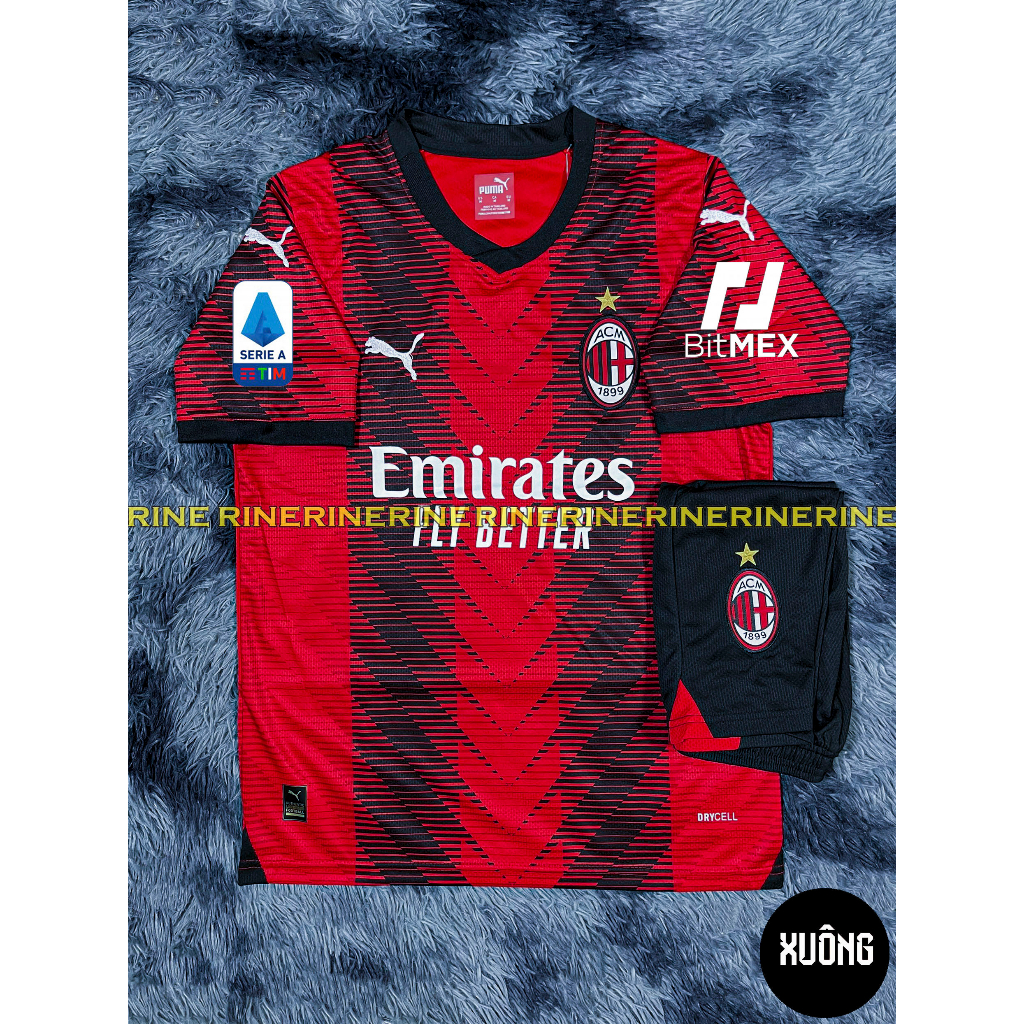 Bộ Áo bóng đá AC Milan mùa mới 2023 - 2024 hàng Thailand chuẩn thi đấu 100%. Cam kết Y Hình