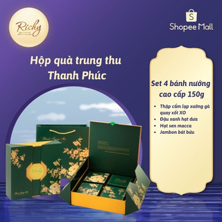 Bánh trung thu set quà cao cấp Thanh Phúc Richy 4 bánh nướng