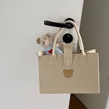 Túi Xách Vuông Hình Gấu Bear Chất Nỉ Nhiều Màu - Túi Gấu Vuông Du Lịch Size 40cm