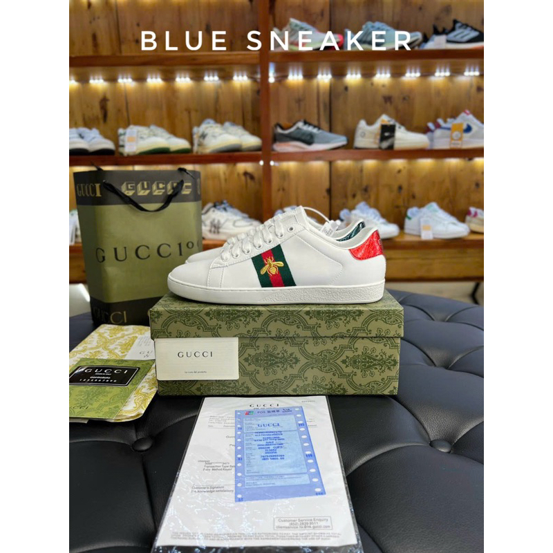 Giày Gucci chun , gc ong , rắn thêu , loved , for love 3 vạch thể thao nam nữ trắng sneaker