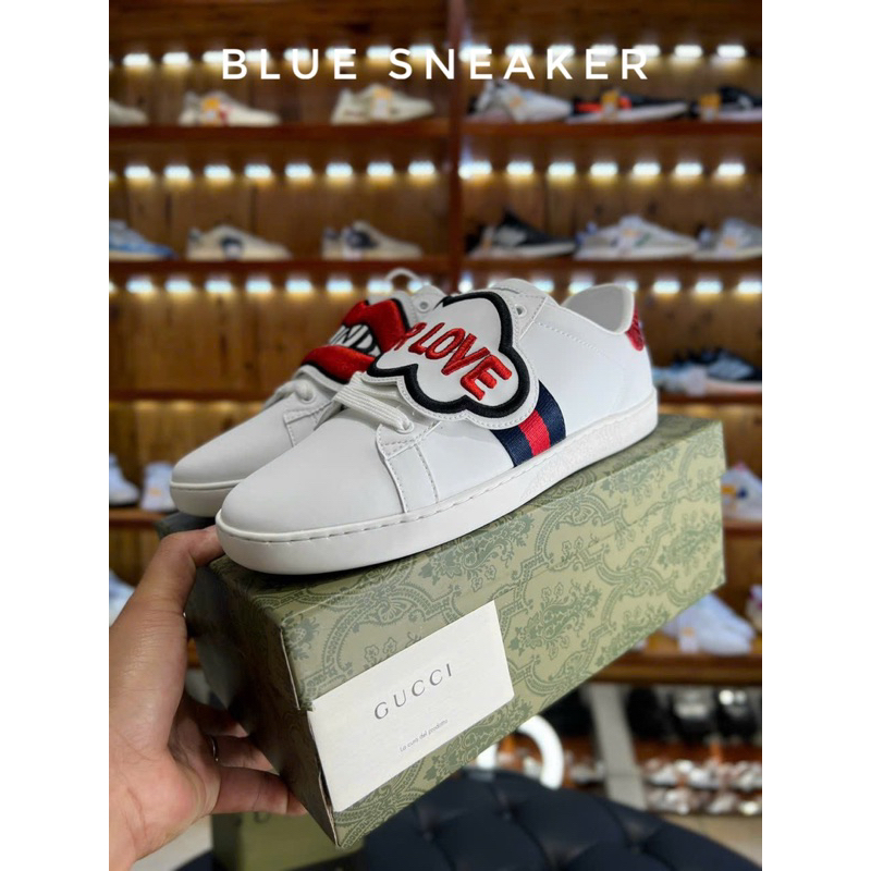 Giày Gucci chun , gc ong , rắn thêu , loved , for love 3 vạch thể thao nam nữ trắng sneaker