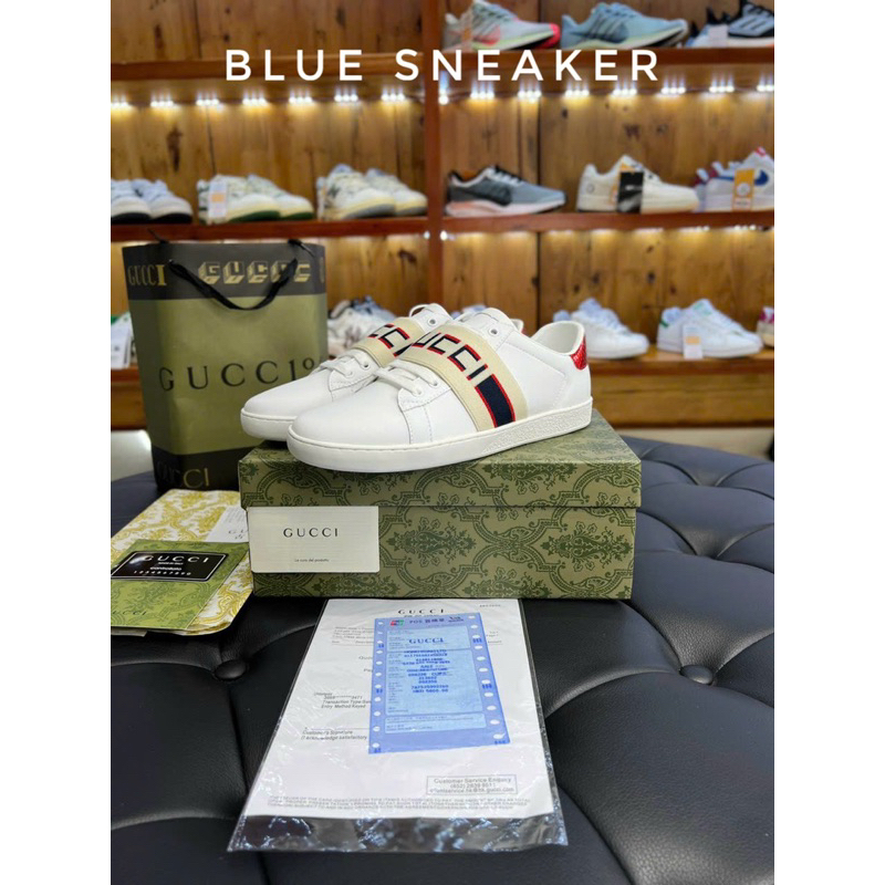 Giày Gucci chun , gc ong , rắn thêu , loved , for love 3 vạch thể thao nam nữ trắng sneaker