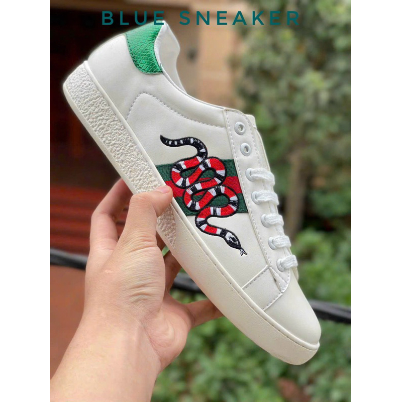 Giày Gucci chun , gc ong , rắn thêu , loved , for love 3 vạch thể thao nam nữ trắng sneaker