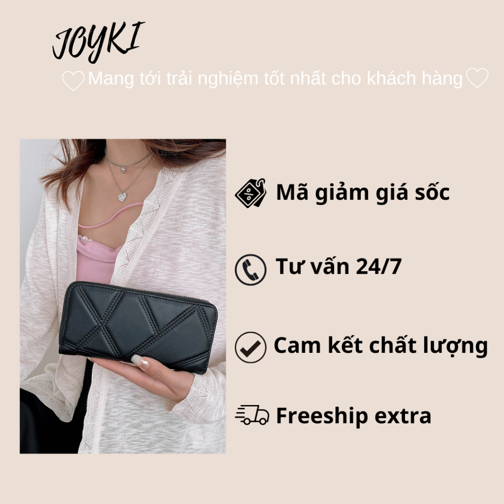 Ví bóp nữ dáng dài đẹp cầm tay da PU cao cấp JOYKI NT34