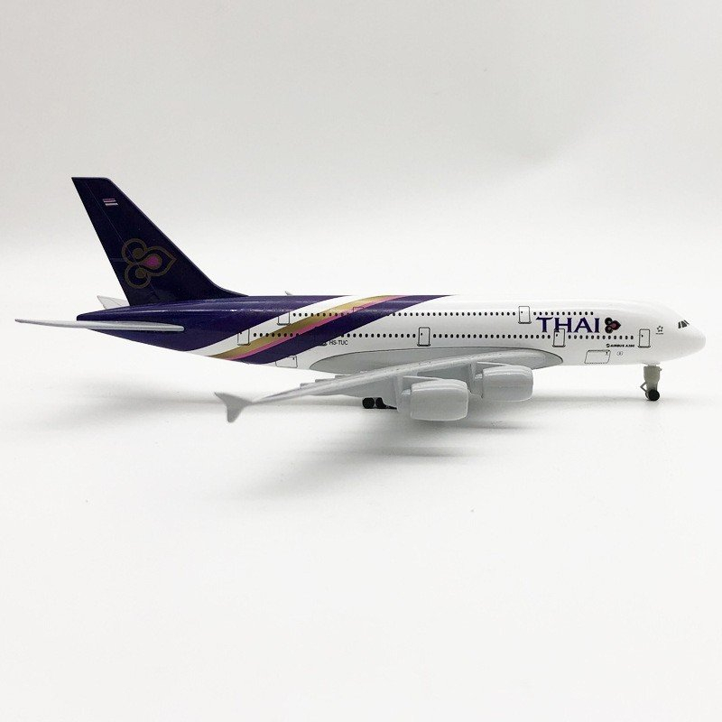 Mô hình máy bay bằng kim loại Thái Lan Thai Airways A380 20cm MB20070