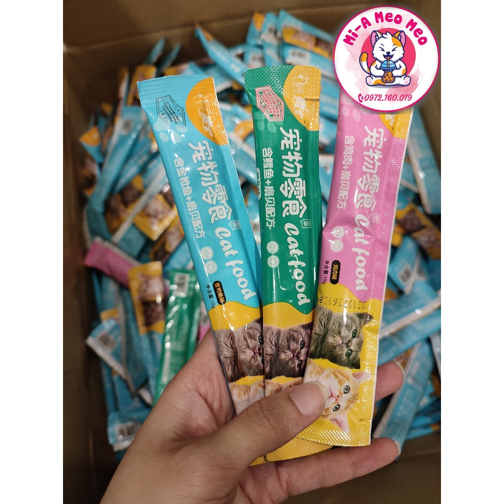 Combo 50 thanh súp thưởng cho mèo shizuka - catfood- petsnack 15gr