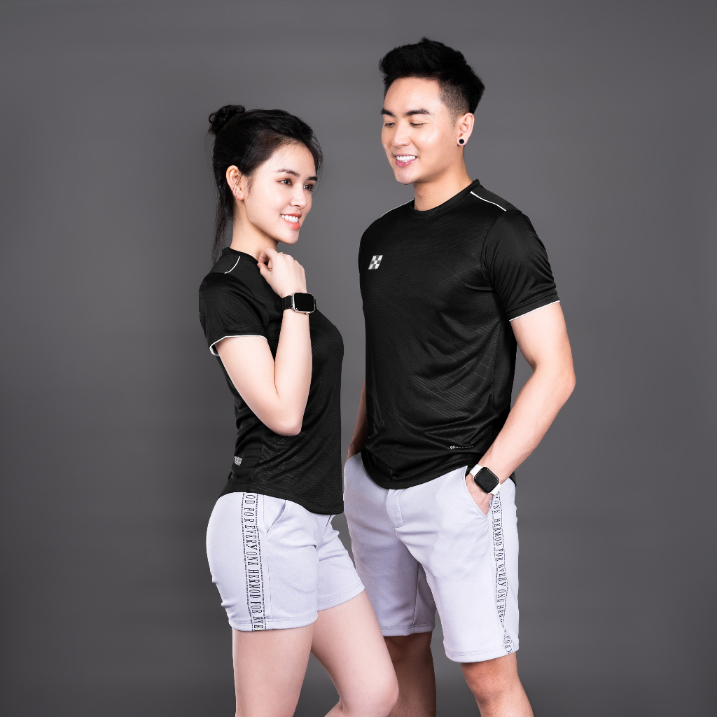Đồ Đôi Thể Thao Nam Nữ HERMOD Vải Co Dãn, Thoáng Mát, Thấm Hút CH02DEN