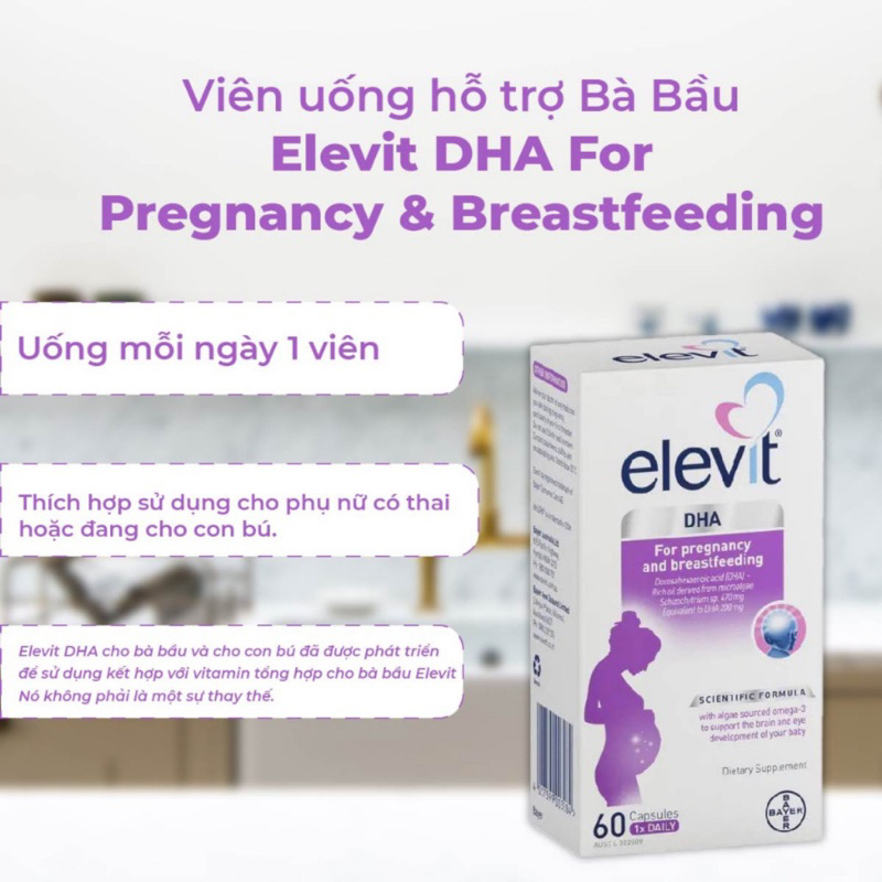 Viên DHA Elevit bầu, Elevit DHA cho mẹ bầu và cho con bú