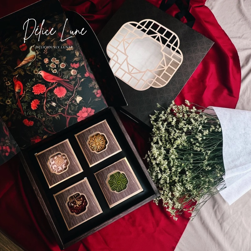 Set 4 Trung Thu Mix Hương Vị Vỏ Màu Hiện Đại & Nhân Đặc Biệt - Trung Thu Handmade Délice Lune