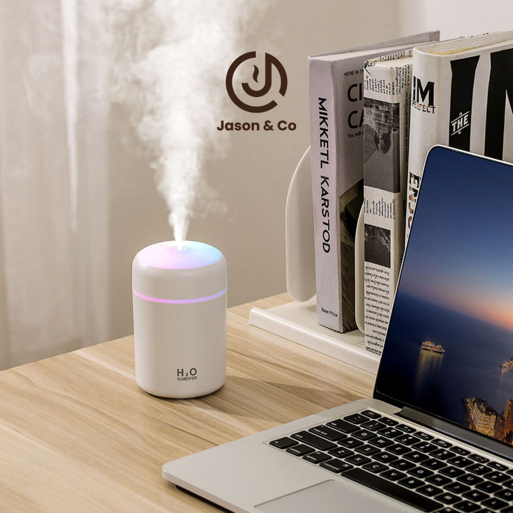 Máy Xông Tinh Dầu HUMIDIFIER Chính Hãng Jason&Co - Phun Sương Tạo Độ Ẩm, Làm Sạch Không Khí Với Hệ Thống LED Độc Đáo