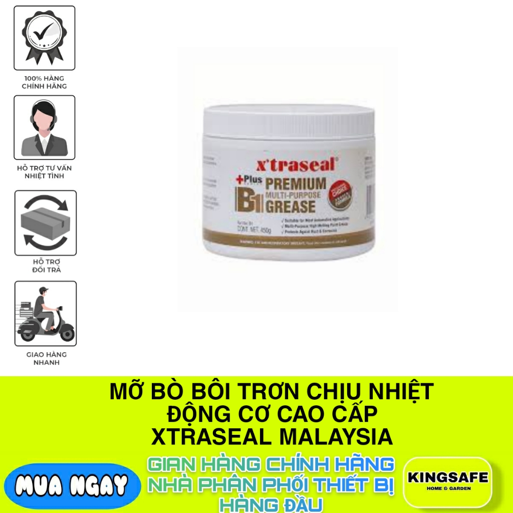 MỠ BÒ , MỠ BÔI TRƠN ĐỘNG CƠ , CHI TIẾT MÁY CAO CẤP TINH KHIẾT , CHỊU NHIỆT  X’TRASEAL MALAYSIA B1 HỘP 450 G