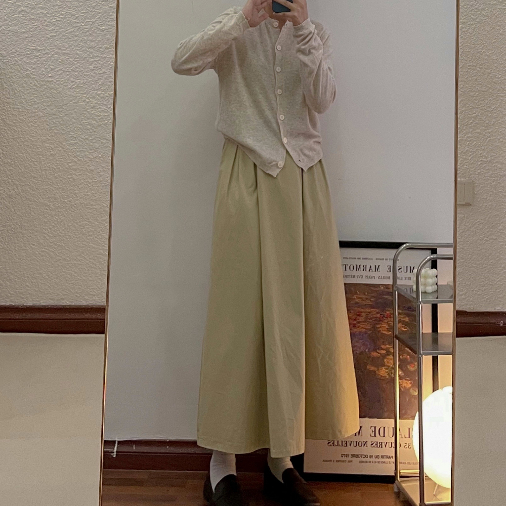 Áo len mỏng cổ tròn cài cúc tay bo 023