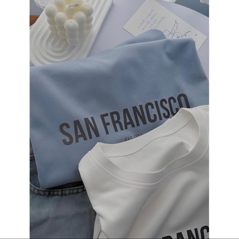Áo thun nam nữ from rộng cổ tròn San Fancisco freesize unisex