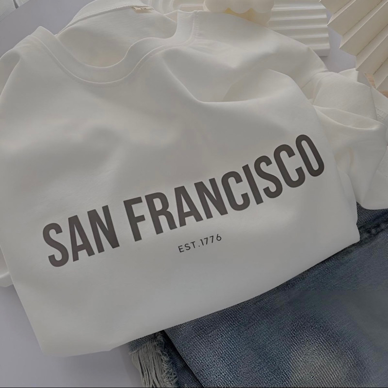 Áo thun nam nữ from rộng cổ tròn San Fancisco freesize unisex