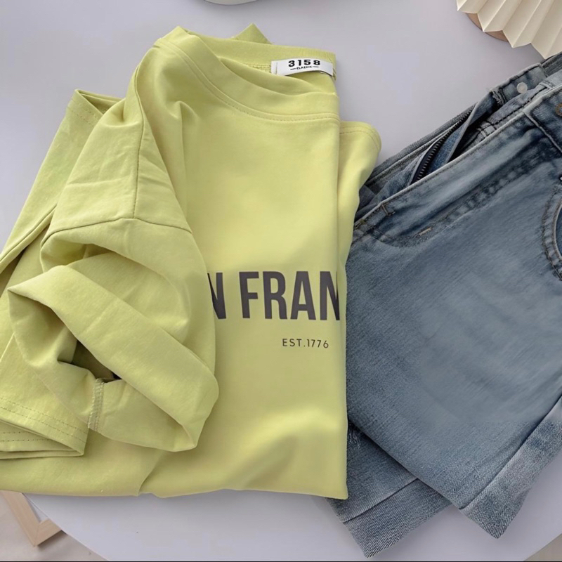 Áo thun nam nữ from rộng cổ tròn San Fancisco freesize unisex