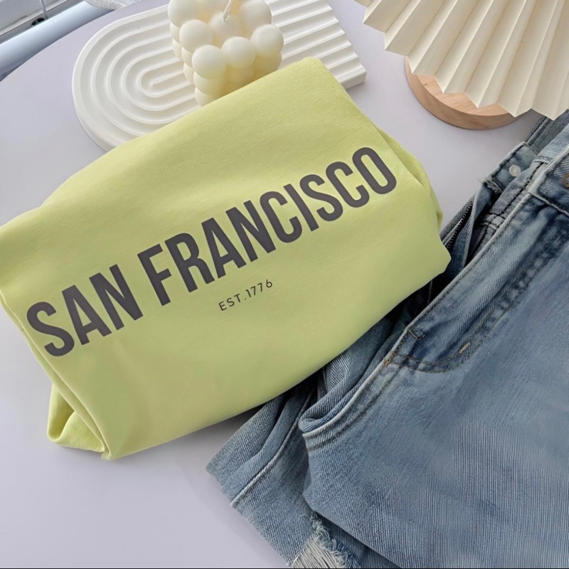 Áo thun nam nữ from rộng cổ tròn San Fancisco freesize unisex