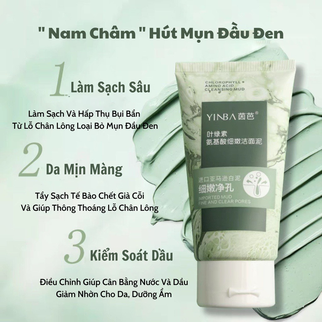 Sữa Rửa Mặt Đất Sét 100ml Cho Da Dầu Mụn, Kiềm Dầu, Kiểm Soát Mụn Đầu Đen, Làm Mịn Lỗ Chân Lông SAM