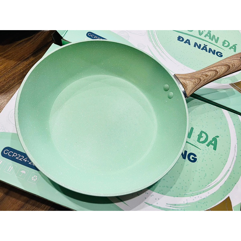 Chảo vân đá Green Cook đáy từ chống dính  - Hàng chính hãng