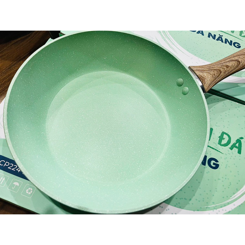 Chảo vân đá Green Cook đáy từ chống dính  - Hàng chính hãng