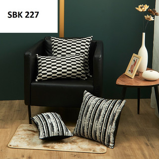 GỐI TỰA LƯNG SOFA VẢI NHUNG DỆT SỢI PHỐI TRẮNG ĐEN CAO CẤP ĐX227