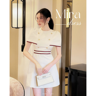 MIRA DRESS - Đầm trắng ngắn tay cách điệu