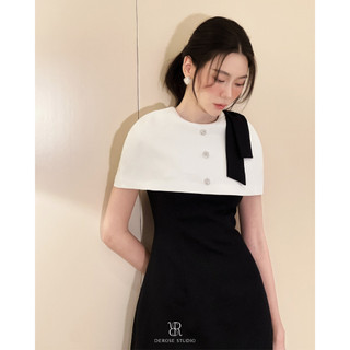 SERENE DRESS - Đầm ngắn phối nơ vai cách điệu