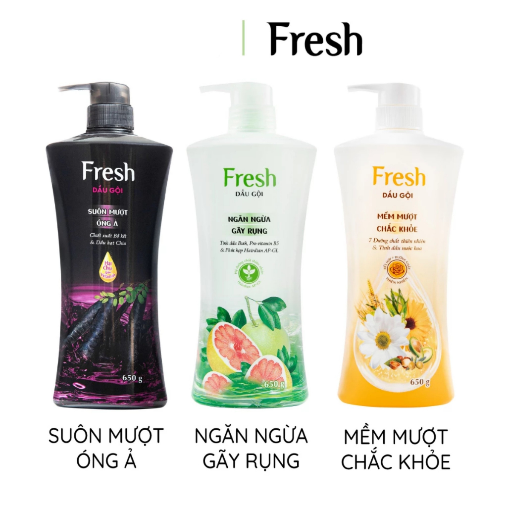 DẦU GỘI XẢ BỒ KẾT FRESH SUÔN MƯỢT TÓC, DẦU GỘI BƯỞI FRESH GIẢM GÃY RỤNG TÓC, MỀM MƯỢT CHẮC KHỎE 650G