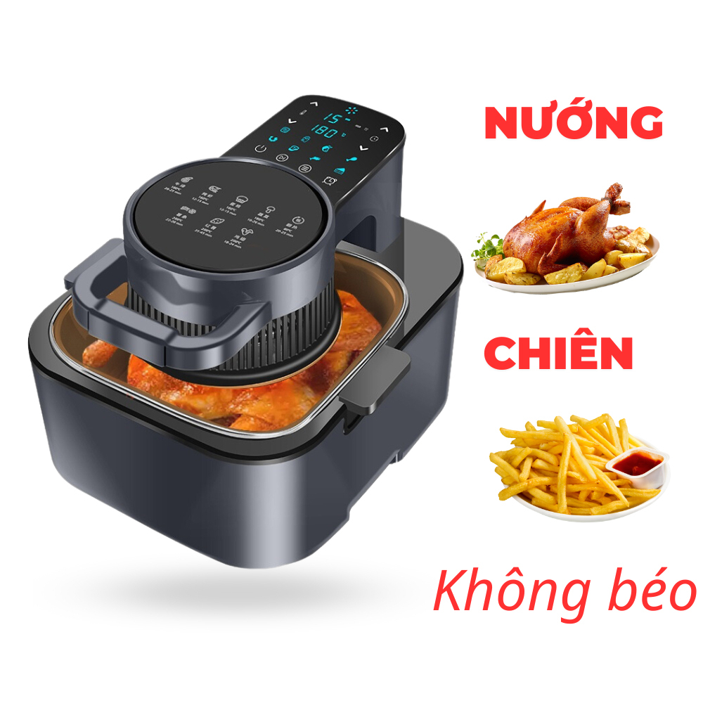 Nồi Chiên Không Dầu Chính Hãng Kaw 12l Chống Dính Cao Cấp, Công Suất 1500w - Bảo Hành Chính Hãng