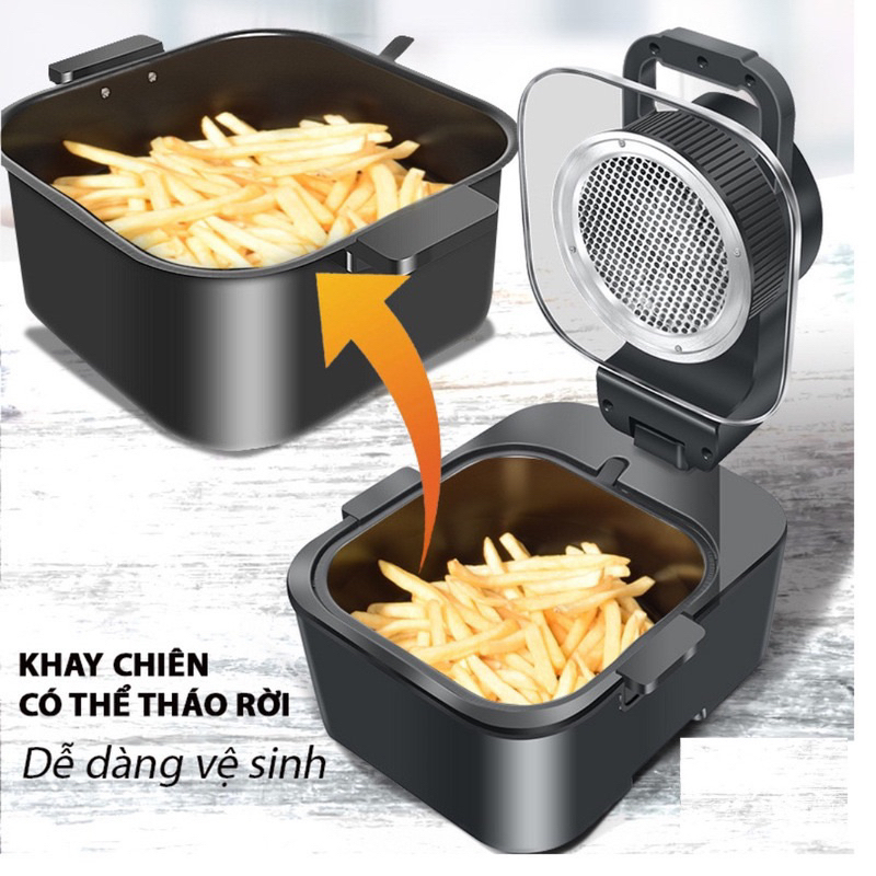 Nồi Chiên Không Dầu Chính Hãng Kaw 12l Chống Dính Cao Cấp, Công Suất 1500w - Bảo Hành Chính Hãng