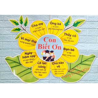 Sét rời trang trí lớp học Con biêt ơn siêu đẹp