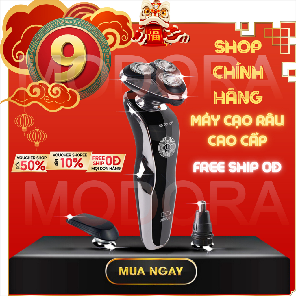 Máy Cạo Râu Cao Cấp Đa Tác Dụng 5D Touch Modora, Cạo Cực Nhanh, Lướt Êm Ái, Pin Cực Trâu, Chống Nước, Modora Official