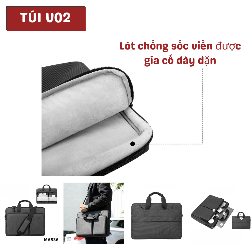 Túi laptop, macbook chống sốc, chống nước jquanmel đựng máy 13inch, 14inch, 15inch, 16inch