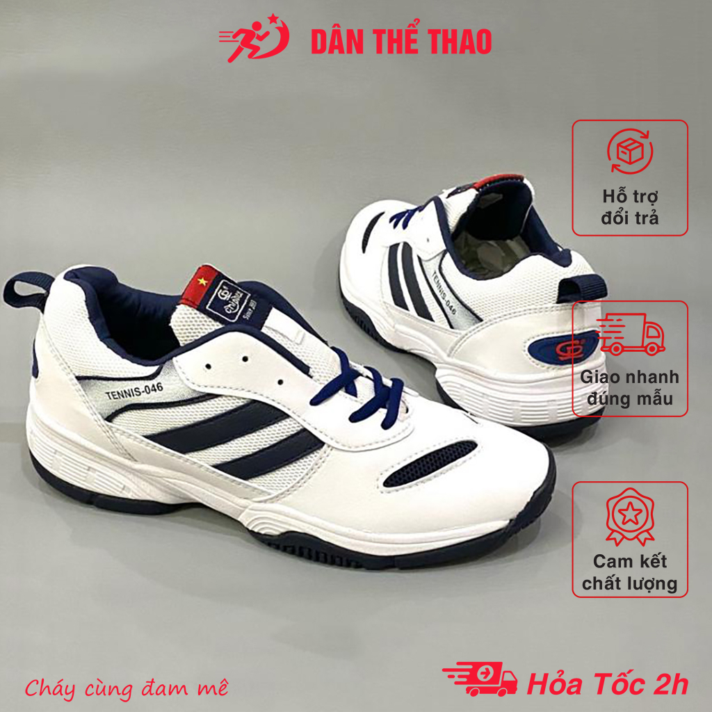 Giày tennis chuyên dụng, giày cầu lông, bóng bàn, chạy bộ đế kép vô cùng êm, bền - Giày thể thao chuẩn hàng Việt Nam