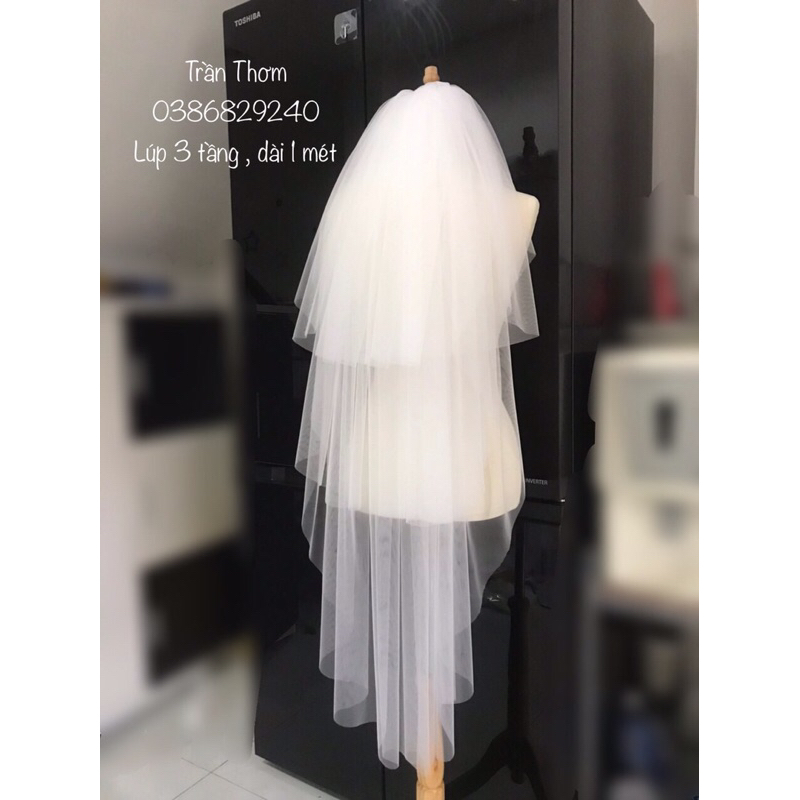 Lúp cô dâu, Voan cô dâu 3 tầng siêu phồng TH20