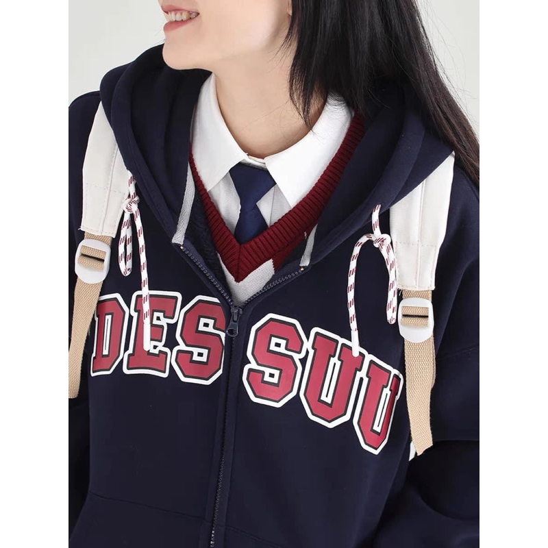 Áo khoác nỉ Dessuu, áo khoác nỉ lót bông dày dặn