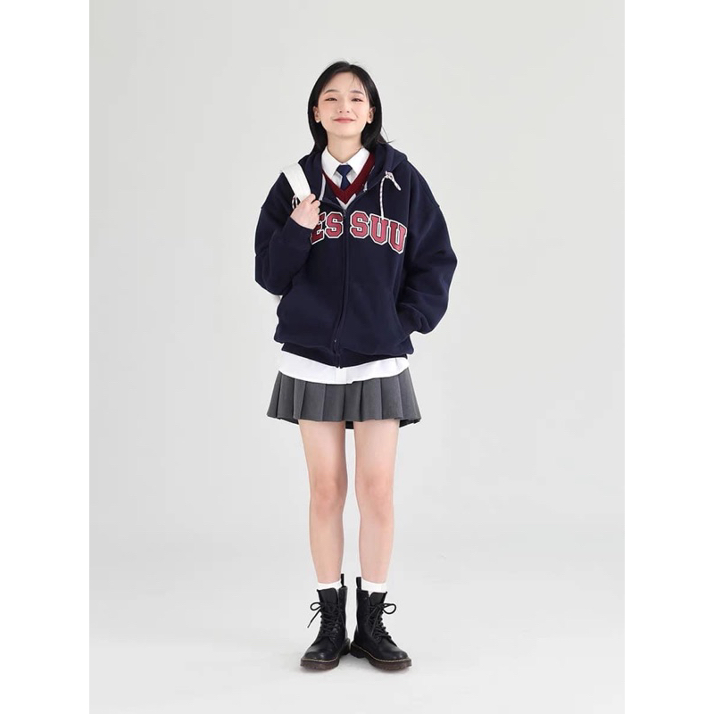 Áo khoác nỉ Dessuu, áo khoác nỉ lót bông dày dặn