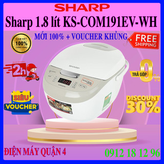 Nồi cơm điện tử sharp 1.8 lít ks-com191ev-wh / com191ev - hàng chính hãng