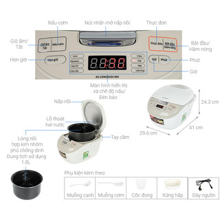 Nồi cơm điện tử Sharp 1.8 lít KS-COM191EV-WH / COM191EV - Hàng chính hãng