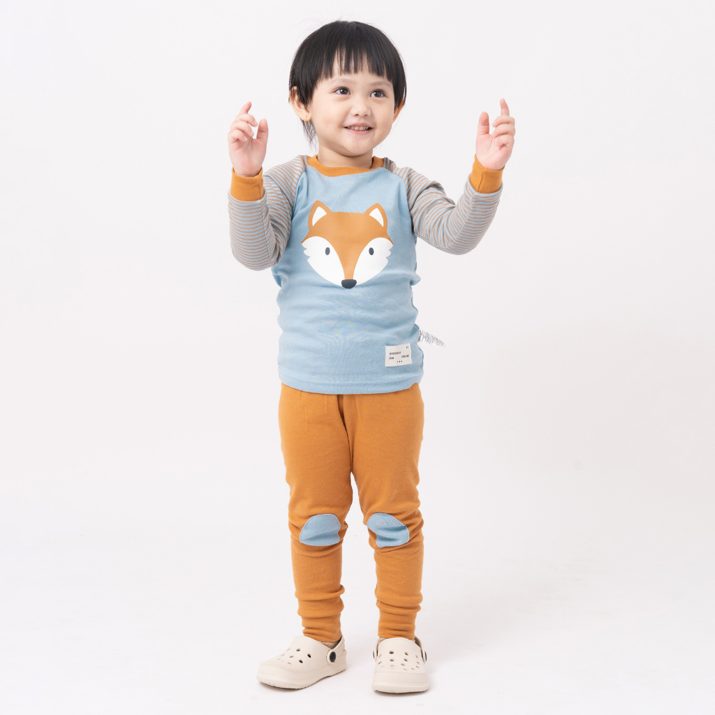 Đồ bộ quần áo dài tay cotton mùa thu đông cho bé trai và bé gái Unifriend Hàn Quốc U2023-13. Size 3, 4, 5, 6, 7, 8 tuổi