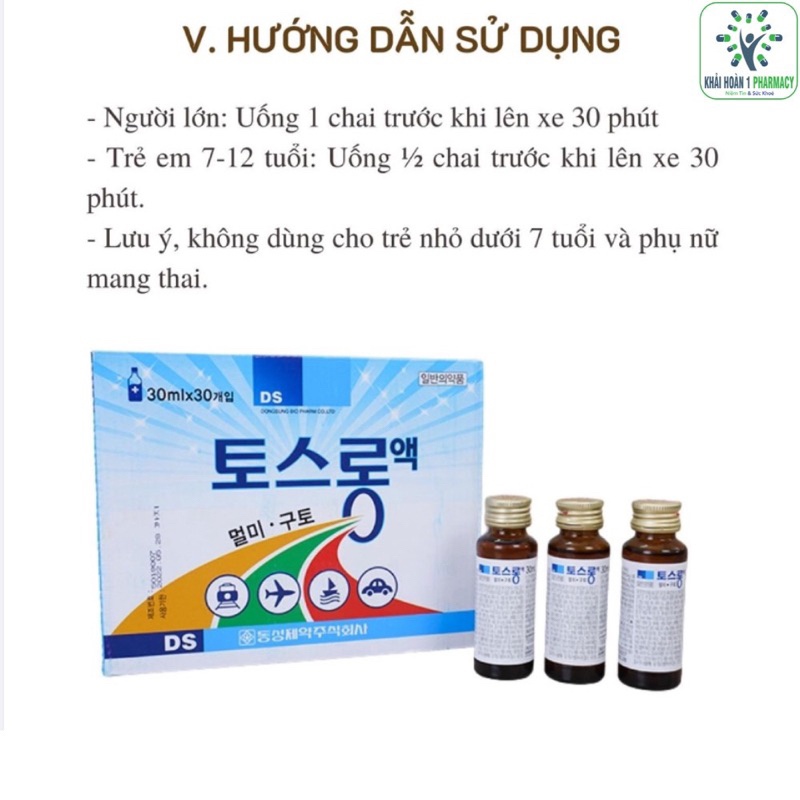 Nước chống say tàu xe Hàn Quốc
