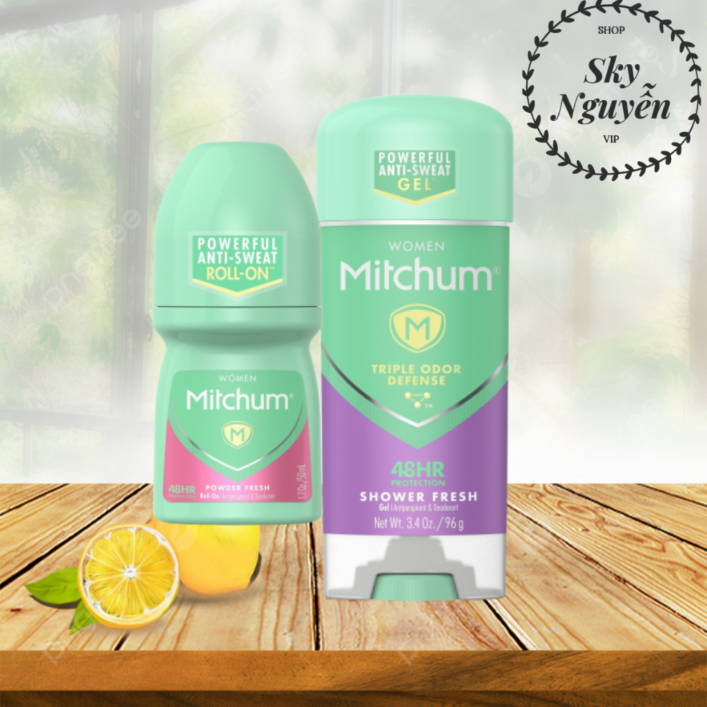 [Chuẩn auth] Lăn khử mùi ngăn tiết mồ hôi Mitchum Triple odor defense Powder Fresh dành cho nữ 50ml