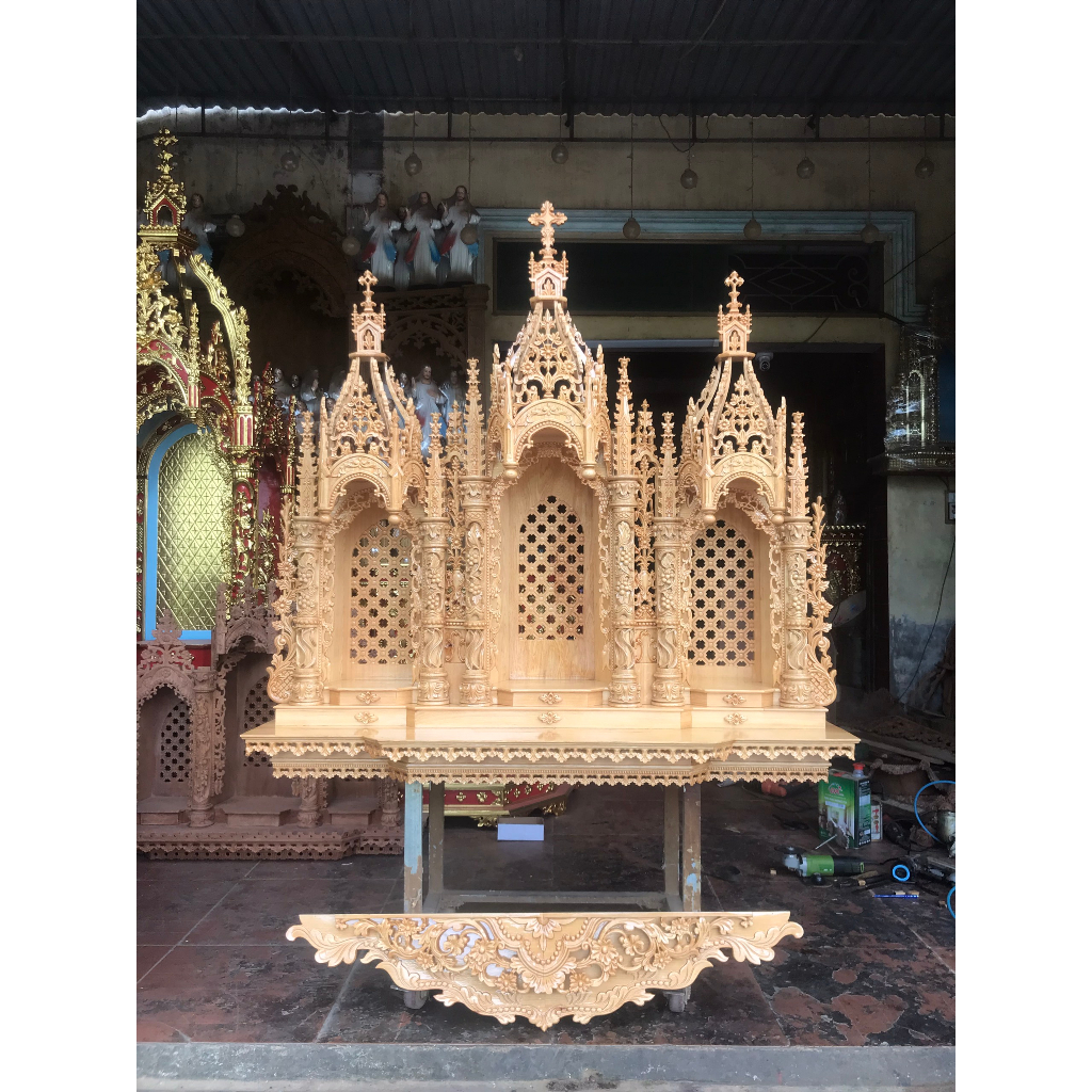 Bàn thờ công giáo , Toà thờ Chúa , Tòa gỗ đẹp , Tượng gỗ
