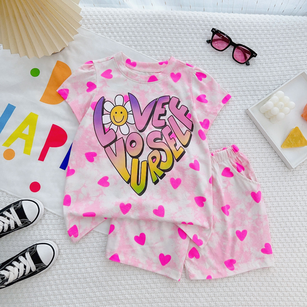 Đồ bộ bé gái chất thun cotton siêu mát mẻ, in hình cute dễ thương mặc, mặc nhà mát mẻ   | S&B KIDS