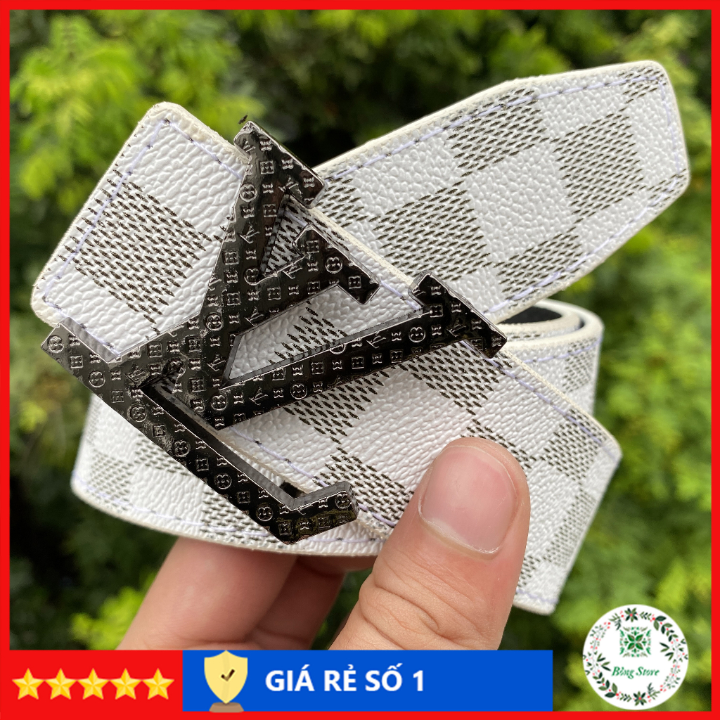 Thắt lưng nam LV caro, dây nịt nam LV đủ màu, thắt lưng da đầu khóa chữ nhỏ LV0002
